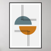 Primitieve halve cirkels muurkunst poster (Voorkant)