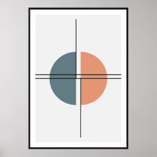 Primitieve halve cirkels muurkunst poster