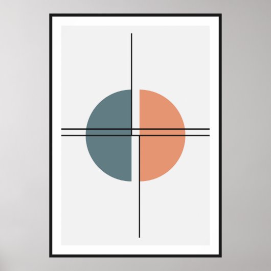 Primitieve halve cirkels muurkunst poster (Voorkant)
