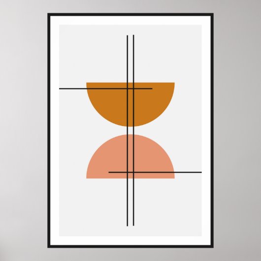 Primitieve halve cirkels muurkunst poster (Voorkant)