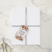 Primitieve herfst Pumpkin Farmhouse Check Pset Cadeaulabel (Met Touw)