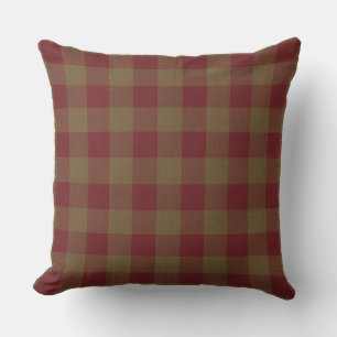 Primitieve herfst Rustic Cabin Red Check Pset Kussen