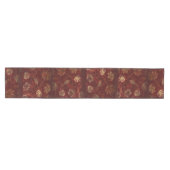 Primitieve herfstbladeren geruite ruit burgundy medium tafelloper (Horizontaal)