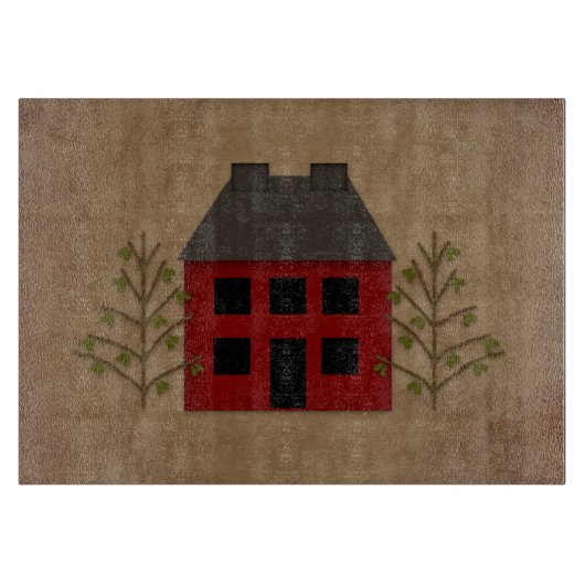 Primitieve House glas snijplank (Voorkant)