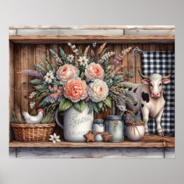 Primitieve Houten Landplank 5 Poster