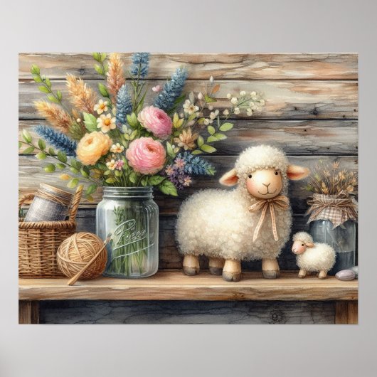 Primitieve Houten Landplank 7 Poster (Voorkant)