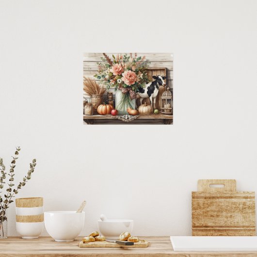 Primitieve houten plank 6 poster (Keuken)