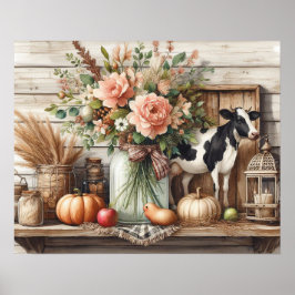 Primitieve houten plank 6 poster