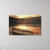 Primitieve houtweddenreflectie Lake House Canoe Canvas Afdruk (Voorkant)