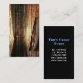 Primitieve houtweddenreflectie Lake House Canoe Visitekaartje (Voorkant / Achterkant)