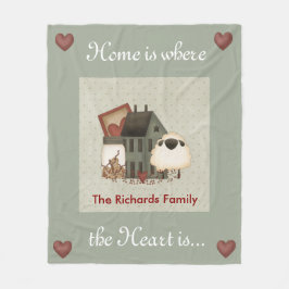 Primitieve huizen fleece deken