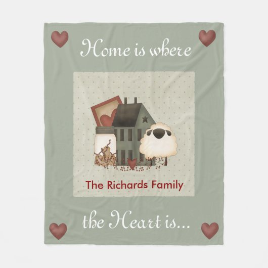 Primitieve huizen fleece deken (Voorkant)