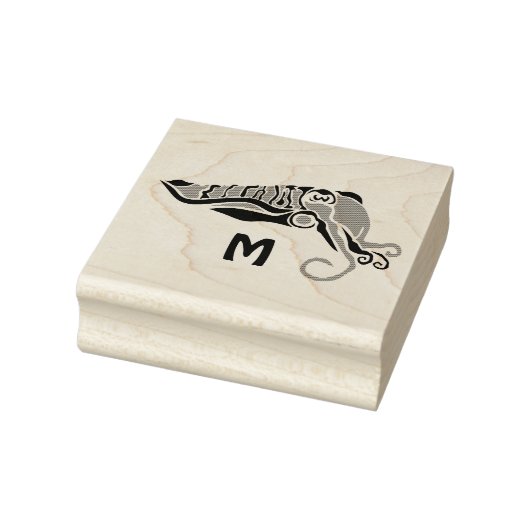 Primitieve inktvis in een donkere potloodstijl rubberstempel (Stempel)