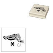 Primitieve inktvis in een donkere potloodstijl rubberstempel (Gestempeld)