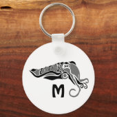 Primitieve inktvis in een donkere potloodstijl sleutelhanger (Voorkant)