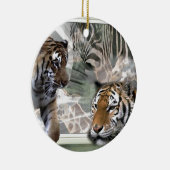 Primitieve Jungle Print Kerstmis Keramisch Ornament (Rechts)