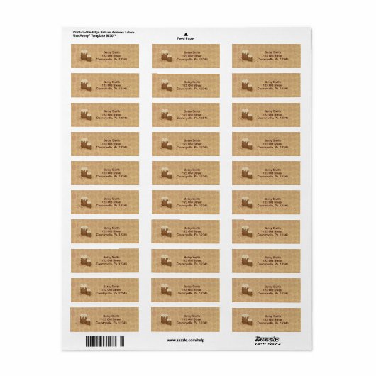 Primitieve kaarsen adreslabel etiket (Full Sheet)