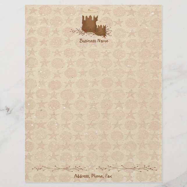 Primitieve kaarsen Letterhead Briefhoofd Ontwerp (Voorkant)