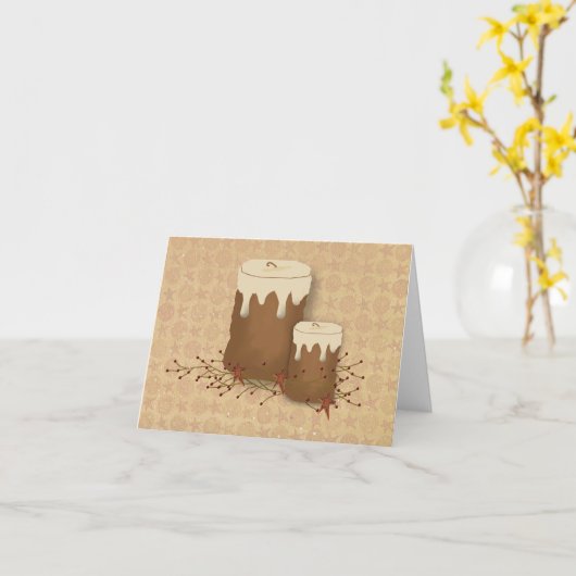 Primitieve kaarsen Noteer Kaart (Gele Bloem)