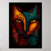 Primitieve kat-orakel abstracte kunst – Expression Poster (Voorkant)