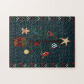 Primitieve kerstboom | Folk Art Style Legpuzzel (Horizontaal)
