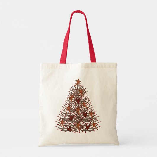 Primitieve kerstboomCanvas tas (Achterkant)