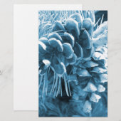 Primitieve kerstdennenboom ijsblauwe pinecone briefpapier (Voorkant / Achterkant)