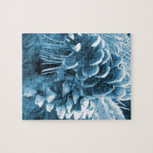 Primitieve kerstdennenboom ijsblauwe pinecone legpuzzel (Horizontaal)
