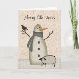 Primitieve Kerstkaart Feestdagen Kaart