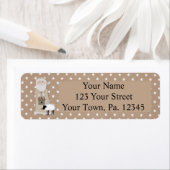 Primitieve kerstman met sterren klein adreslabel etiket (Insitu)