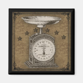 Primitieve keukenweegschaal  stijlmagneet magneet