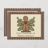 Primitieve koekjesman Recipe Kaarten (Voorkant / Achterkant)