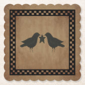 Primitieve kraaien kartonnen onderzetters (Voorkant)
