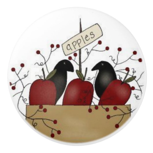 Primitieve kraaien keramische knop (Voorkant)