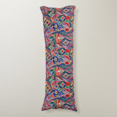 Primitieve kunst Kleurrijke Waterverf Body Pillow Lichaamskussen (Voorkant Verticaal)