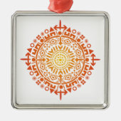 Primitieve kunst-Zon aangepaste ornament (Voorkant)
