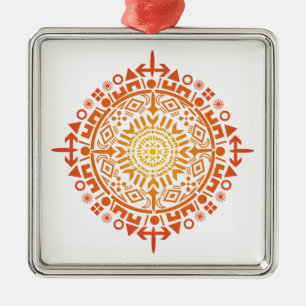 Primitieve kunst-Zon aangepaste ornament