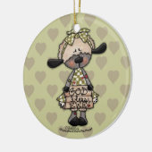 Primitieve lamsgod zegene ooi keramisch ornament (Links)