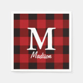 Primitieve land houthakker Rode buffel geruit Servetten (Voorkant)