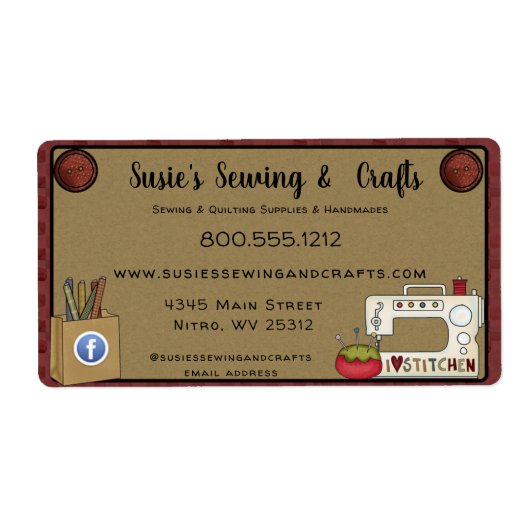 Primitieve Landelijke Naai Ambachten Landelijke Za Etiket (Voorkant)