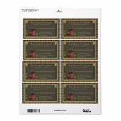 Primitieve Landelijke Rode Saltbox Huis /Stars Etiket (Full Sheet)