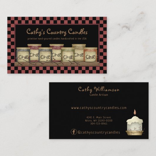 Primitieve landkaarsen en pip Berries Visitekaartje (Voorkant / Achterkant)