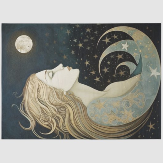 Primitieve Moon Goddess die ontleent Tissuepapier (Voorkant)