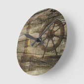 Primitieve Nautical Helm Wheel vuurtoren aan de ku Ronde Klok (Hoek)