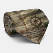 Primitieve Nautical Helm Wheel vuurtoren aan de ku Stropdas (Opgerold)