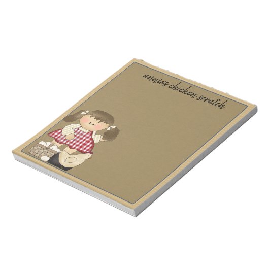 Primitieve Note Pad Sjabloon Chicken Scratch Notitieblok (Linkerzijde)