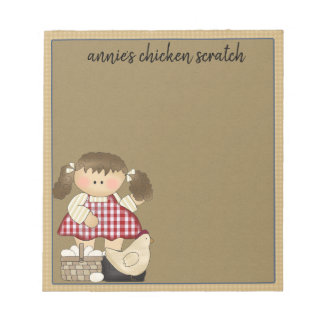 Primitieve Note Pad Sjabloon Chicken Scratch Notitieblok