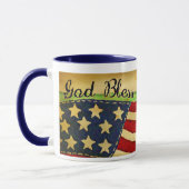 Primitieve Old Glory God Bless America Ceramic Mok (Links)