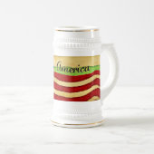 Primitieve Old Glory God zegende America Stein Bierpul (Voorkant rechts)