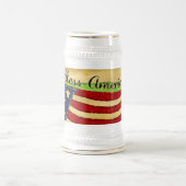 Primitieve Old Glory God zegende America Stein Bierpul (Center)
